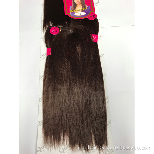 Hot sale Adorable top quality synthetic hair extension,straight yaki weave 4pcs/lot has 4 different length of hair weave fringe